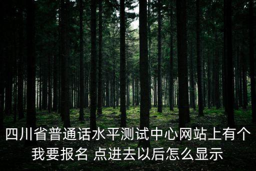 四川省普通話水平測試中心網(wǎng)站上有個我要報名 點進去以后怎么顯示