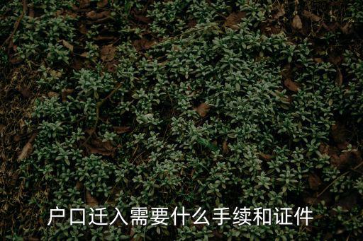 戶口遷入需要什么手續(xù)和證件