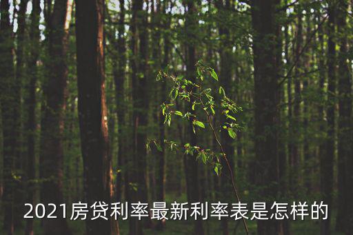 2021房貸利率最新利率表是怎樣的