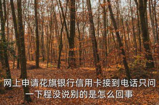 網(wǎng)上申請花旗銀行信用卡接到電話只問一下程沒說別的是怎么回事