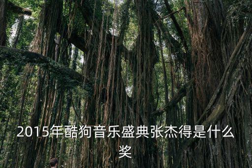 2015年酷狗音樂盛典張杰得是什么獎(jiǎng)