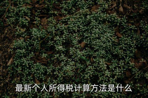 最新個人所得稅計算方法是什么