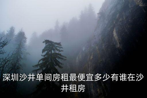 深圳沙井單間房租最便宜多少有誰(shuí)在沙井租房