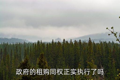 政府的租購?fù)瑱?quán)正實(shí)執(zhí)行了嗎