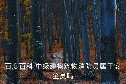 中級消防員，百度百科 中級建構筑物消防員屬于安全員嗎