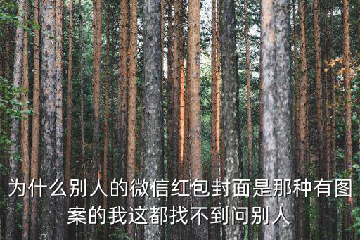 為什么別人的微信紅包封面是那種有圖案的我這都找不到問別人