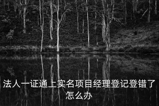法人一證通上實名項目經理登記登錯了怎么辦