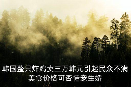 韓國整只炸雞賣三萬韓元引起民眾不滿美食價(jià)格可否恃寵生嬌