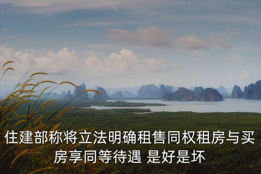 住建部稱將立法明確租售同權(quán)租房與買房享同等待遇 是好是壞