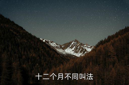 十二個月不同叫法