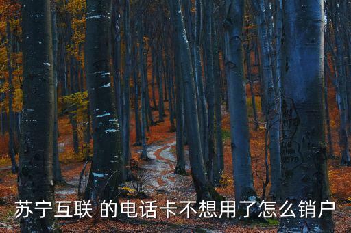 蘇寧互聯(lián) 的電話卡不想用了怎么銷戶