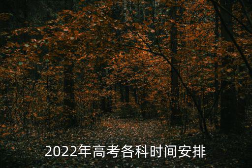 2022年高考各科時間安排