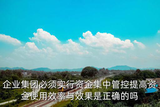 企業(yè)集團(tuán)必須實(shí)行資金集中管控提高資金使用效率與效果是正確的嗎