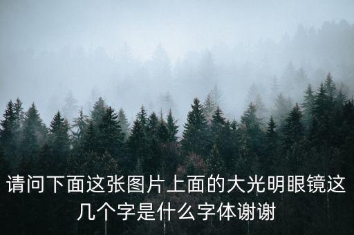 大光明眼鏡，請(qǐng)問下面這張圖片上面的大光明眼鏡這幾個(gè)字是什么字體謝謝