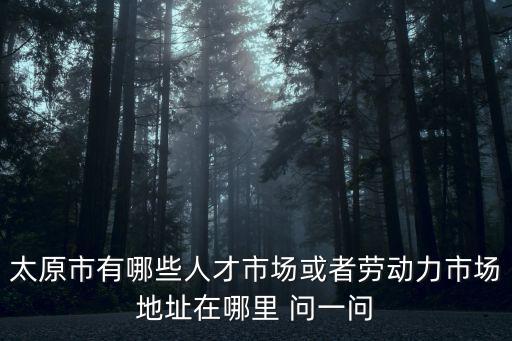 山西省人才市場，山西省人才市場在哪里啊