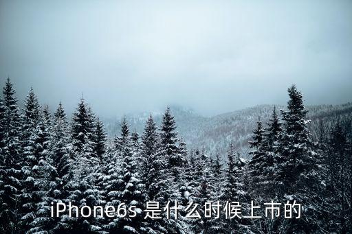 6s什么時候上市的，iPhone6s 是什么時候上市的