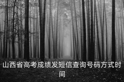 山西省高考成績發短信查詢號碼方式時間
