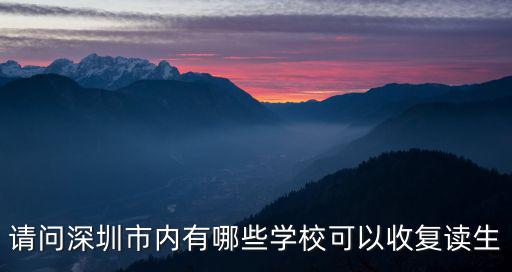 請問深圳市內有哪些學校可以收復讀生