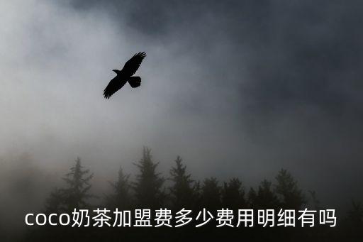 coco奶茶加盟費(fèi)多少費(fèi)用明細(xì)有嗎