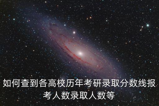如何查到各高校歷年考研錄取分?jǐn)?shù)線報(bào)考人數(shù)錄取人數(shù)等