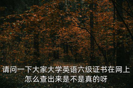 請問一下大家大學英語六級證書在網上怎么查出來是不是真的呀