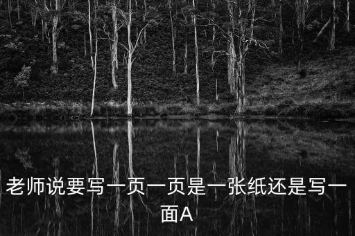 老師說要寫一頁一頁是一張紙還是寫一面A