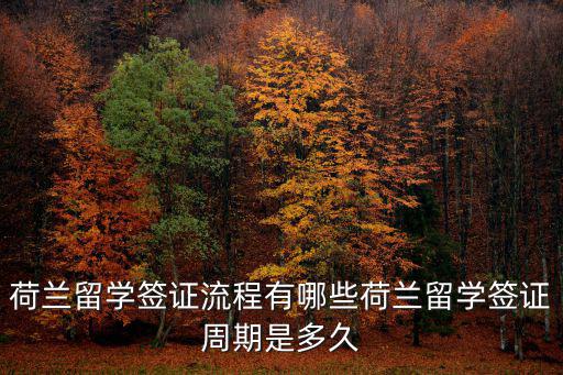 荷蘭留學簽證流程有哪些荷蘭留學簽證周期是多久