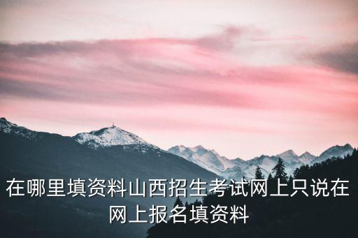 在哪里填資料山西招生考試網(wǎng)上只說(shuō)在網(wǎng)上報(bào)名填資料