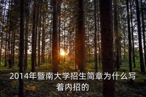 2014年暨南大學招生簡章為什么寫著內招的