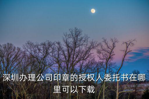 深圳辦理公司印章的授權(quán)人委托書(shū)在哪里可以下載