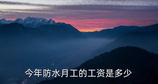 今年防水月工的工資是多少