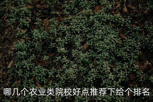 哪幾個農(nóng)業(yè)類院校好點推薦下給個排名