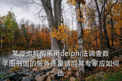 某咨詢機構采用delphi法調查數(shù)字圖書館的服務質量請問其專家應如何選