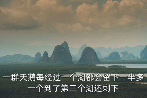 一群天鵝每經過一個湖都會留下一半多一個到了第三個湖還剩下