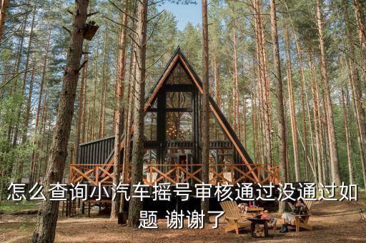 怎么查詢小汽車搖號(hào)審核通過沒通過如題 謝謝了