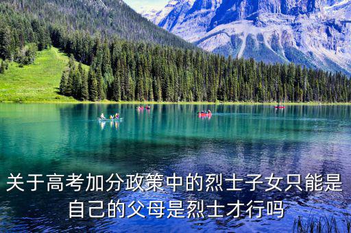 烈士子女高考加分，關(guān)于高考加分政策中的烈士子女只能是自己的父母是烈士才行嗎