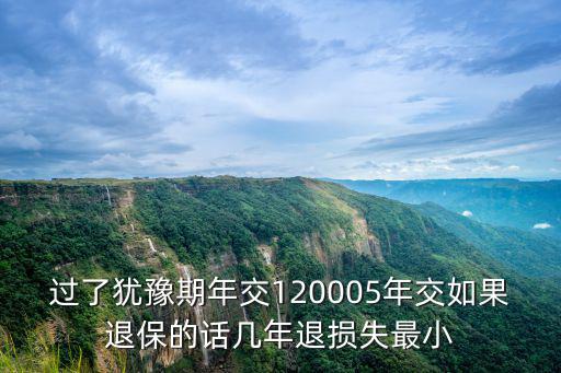 第幾年退保損失最小，過了猶豫期年交120005年交如果退保的話幾年退損失最小