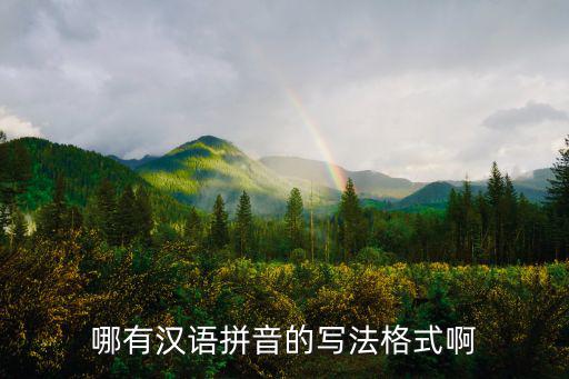 哪有漢語(yǔ)拼音的寫法格式啊