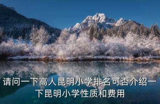 請問一下高人昆明小學排名可否介紹一下昆明小學性質和費用