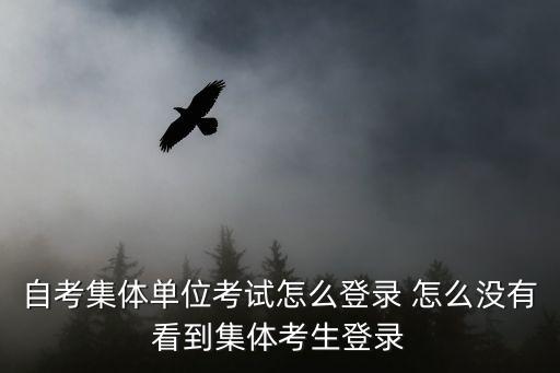 自考集體單位考試怎么登錄 怎么沒有看到集體考生登錄