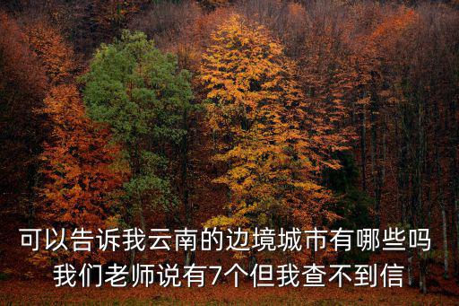 可以告訴我云南的邊境城市有哪些嗎 我們老師說有7個但我查不到信