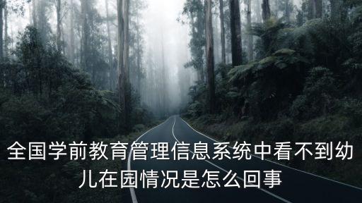 全國學前教育管理信息系統中看不到幼兒在園情況是怎么回事