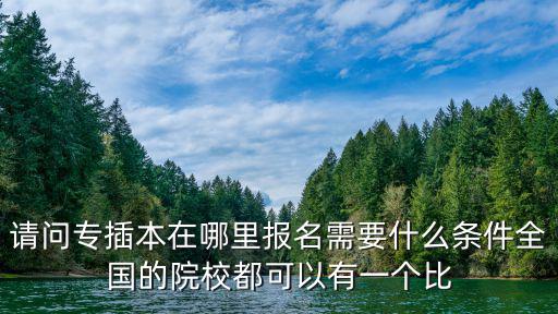 請(qǐng)問(wèn)專插本在哪里報(bào)名需要什么條件全國(guó)的院校都可以有一個(gè)比