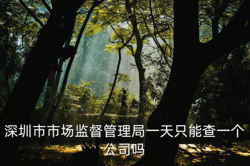深圳市市場監督管理局一天只能查一個公司嗎