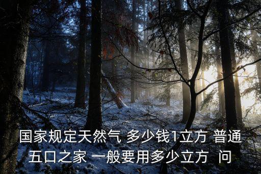國家規定天然氣 多少錢1立方 普通五口之家 一般要用多少立方  問