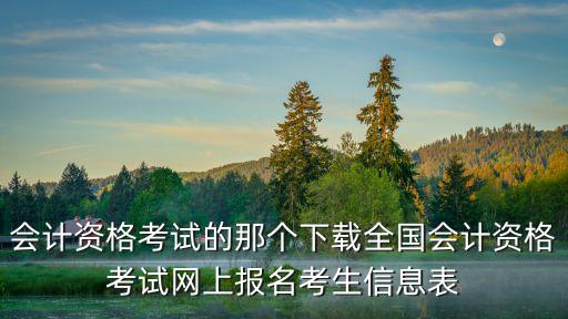 會計資格考試的那個下載全國會計資格考試網上報名考生信息表