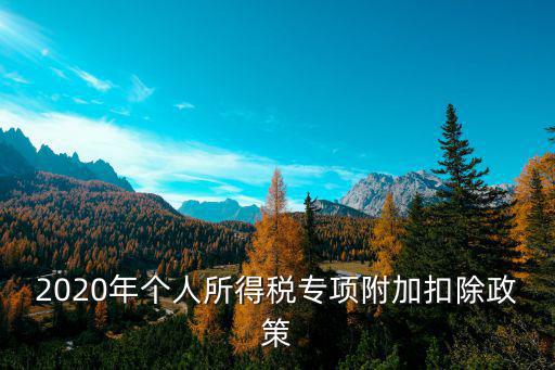 個稅專項附加扣除政策的條件和標準，個人所得稅專項附加扣除暫行辦法
