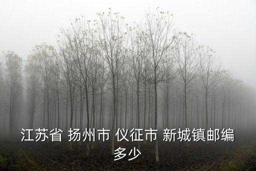 江蘇省 揚州市 儀征市 新城鎮郵編多少