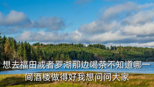 想去福田或者羅湖那邊喝茶不知道哪一間酒樓做得好我想問問大家