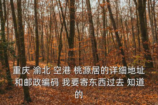 重慶 渝北 空港 桃源居的詳細地址 和郵政編碼 我要寄東西過去 知道的